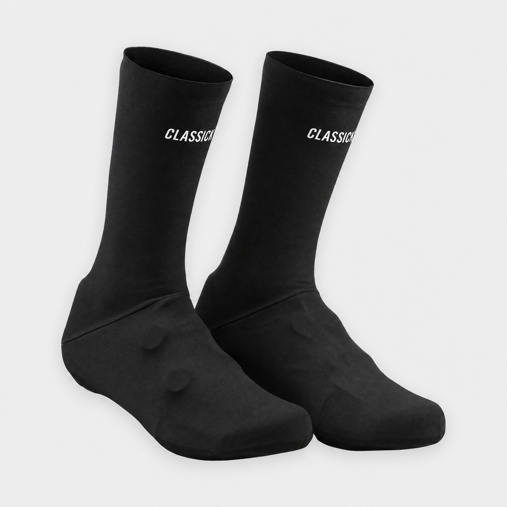 Flandrien Shoe Covers zwart met witte Classick-letters
